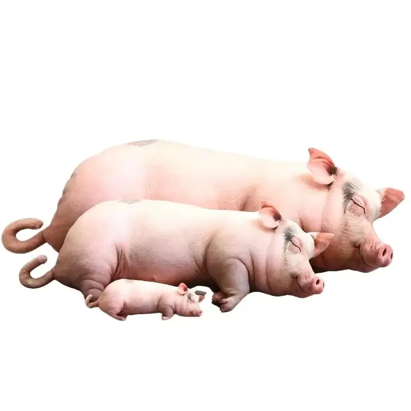 Hot Sale Realistic Sleeping Pig Plush Toy Stuffed Doll Soft Fluffy Animal Pillow Decor Gift For Home Bedroom