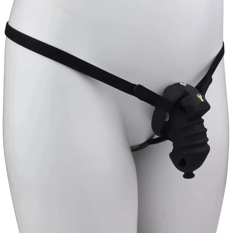 Silicone Penis Cage Male Dick Bondage Chastity Belt Dildo Lock For Cock Anti-Escape Sex Toys For Men Erotic Accessories