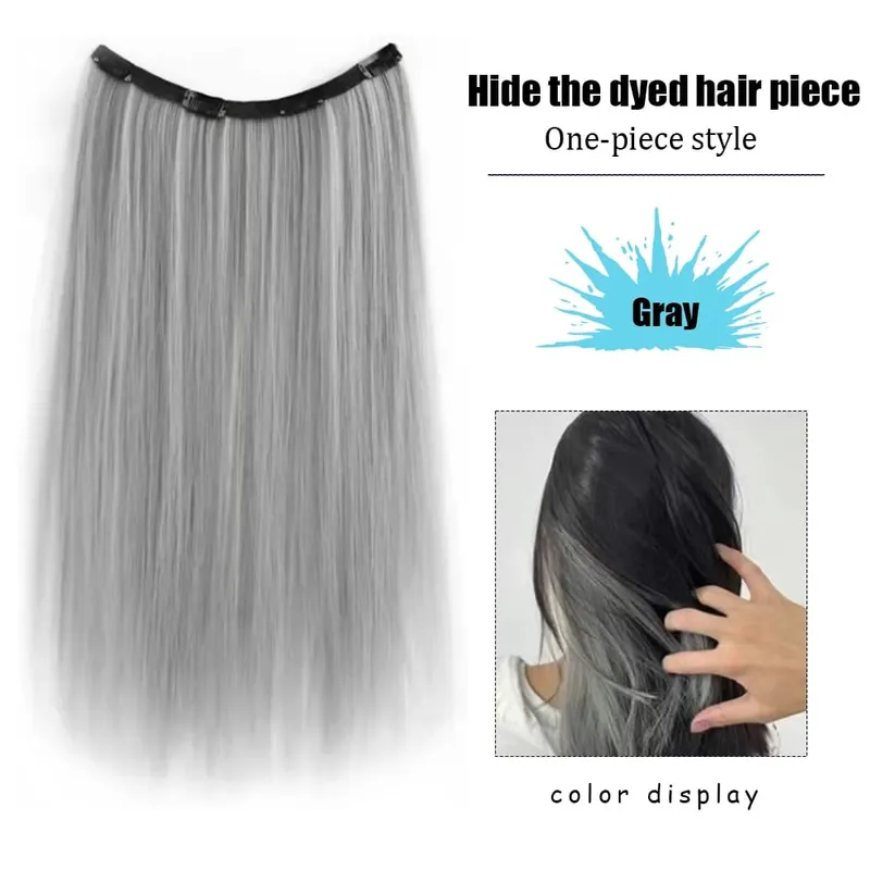 22‘’ Invisible 4Clip Long Straight Colored Synthetic Hair Extension Easy to Wear Suitable for Women's Daily or Holiday Wear.