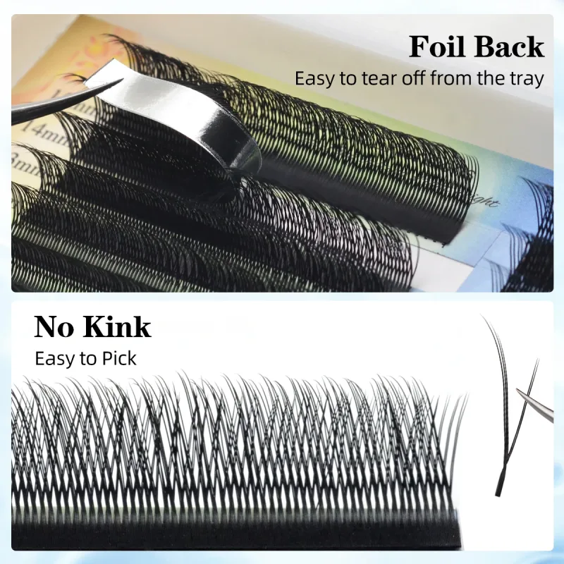 Lashonly Fox YY Faux Mink Eyelash Extensions 16 Lines Soft Natural Premium Flat Root Mesh Net Cross Flying YY Lashes for Fox Eye — image 5