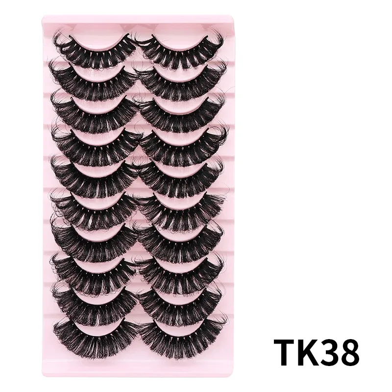 10 párů Russian DD Curl Bulk Fluffy Strip Lashes Přírodní měkké umělé řasy Opakovaně použitelné ručně vyrobené řasy pro každodenní a párty — image 22