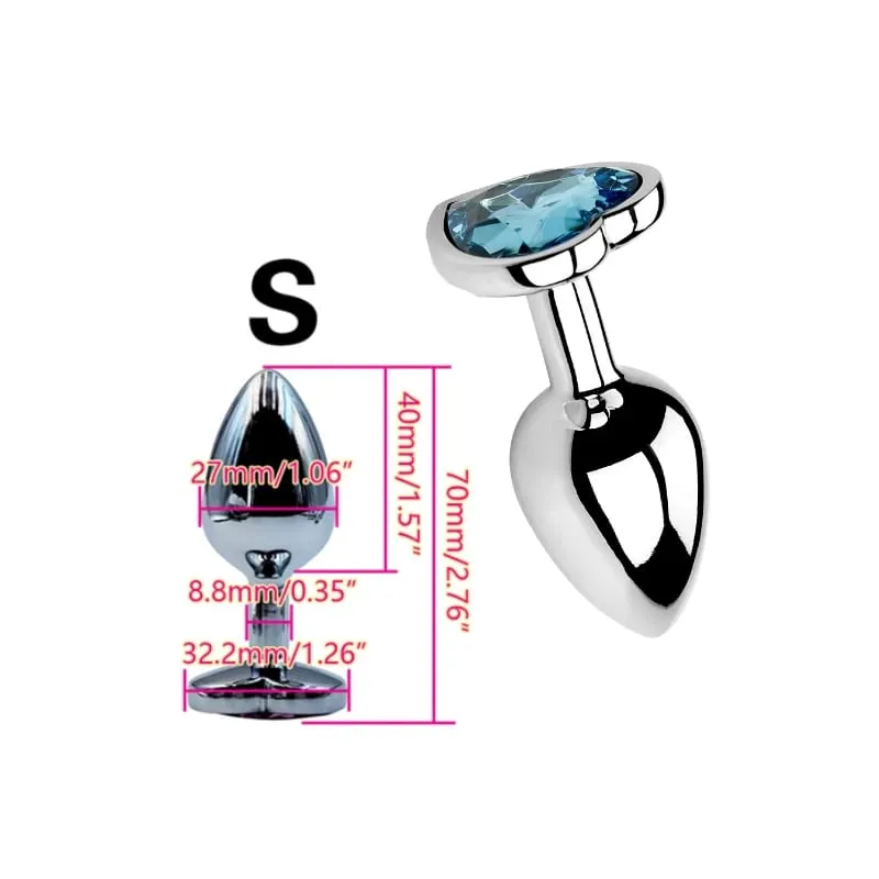 Heart Shaped Metal Anal Plug Butt Plug 6 Colors S/M/L Sizes Unisex Adult Sex Toys for Men Women Anal Massager Pleasure Toy — image 9