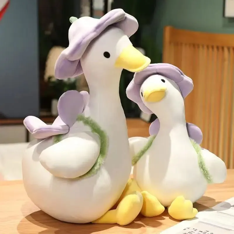 Kid Cute Little Duck Doll Flower Duck Plush Toy Big White Goose Doll Super Soft Sleeping Pillow Birthday Gift Decoration Toy — image 4