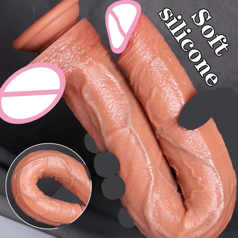 40CM Long Dildo Realistic Snake Shape Single Layer Silicone Big Penis Soft Anal Sex Toy Suction Cup Dick for Women G-spot Orgas — image 4