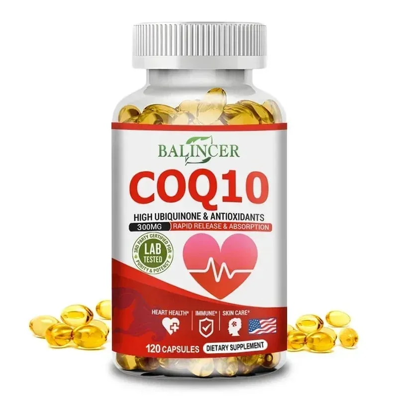CoQ10 소프트젤 - 코엔자임 Q10(유비퀴논) 보충제 흡수율이 높은 항산화제는 심장 건강과 에너지 생산을 지원합니다