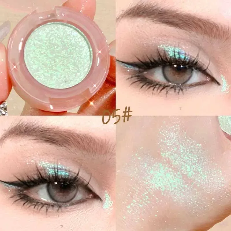 1 Pcs Monochrome High Gloss Waterproof Eye Shadow Peachy Pink Long Lasting Silky Easy To Color Diamond Shiny Eye Shadow Cosmetic — image 11