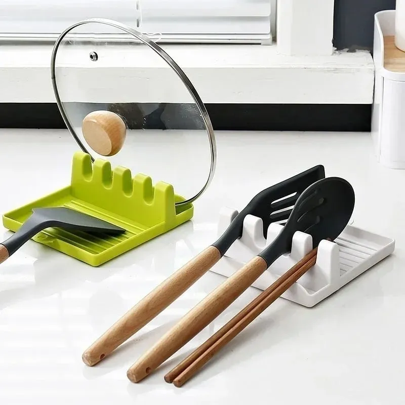 Tempat Tutup Panci Mendukung Sendok Penutup Panci Sandaran Spatula Berdiri untuk Peralatan Dapur Nyaman Aksesori Alat Organizer Kompor
