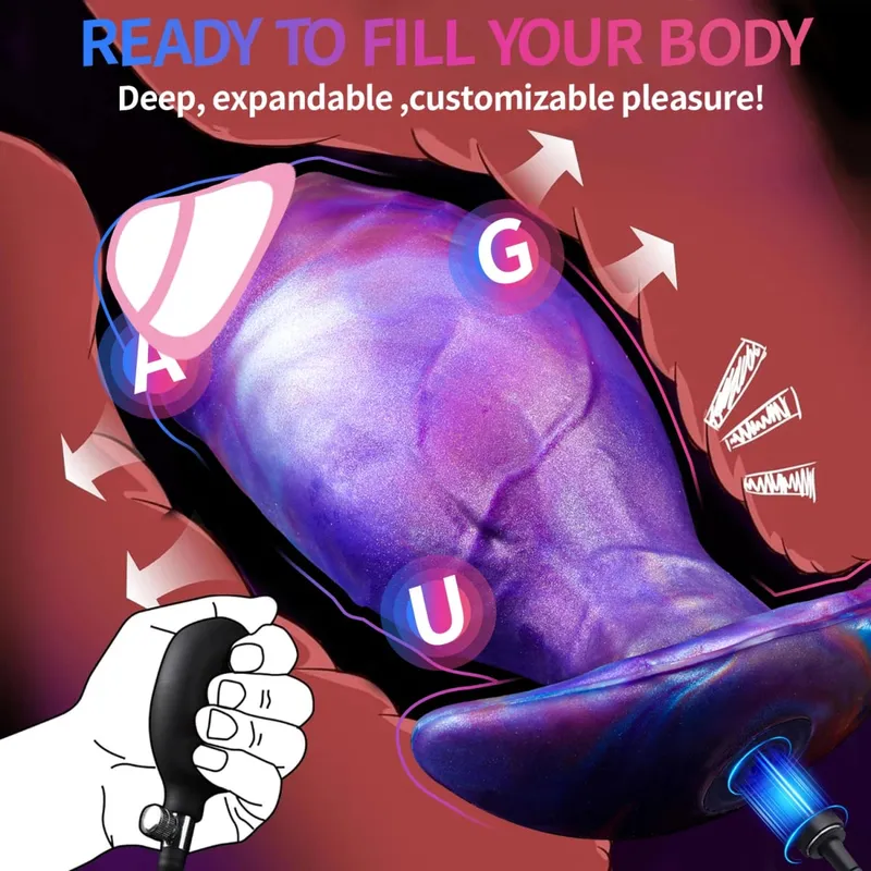 Large Inflatable Anal Plug Silicone Magnetic Air Pump Wearable Butt Plug G-Spot Prostate Massage Penis Sex Toys For Women Men — image 2