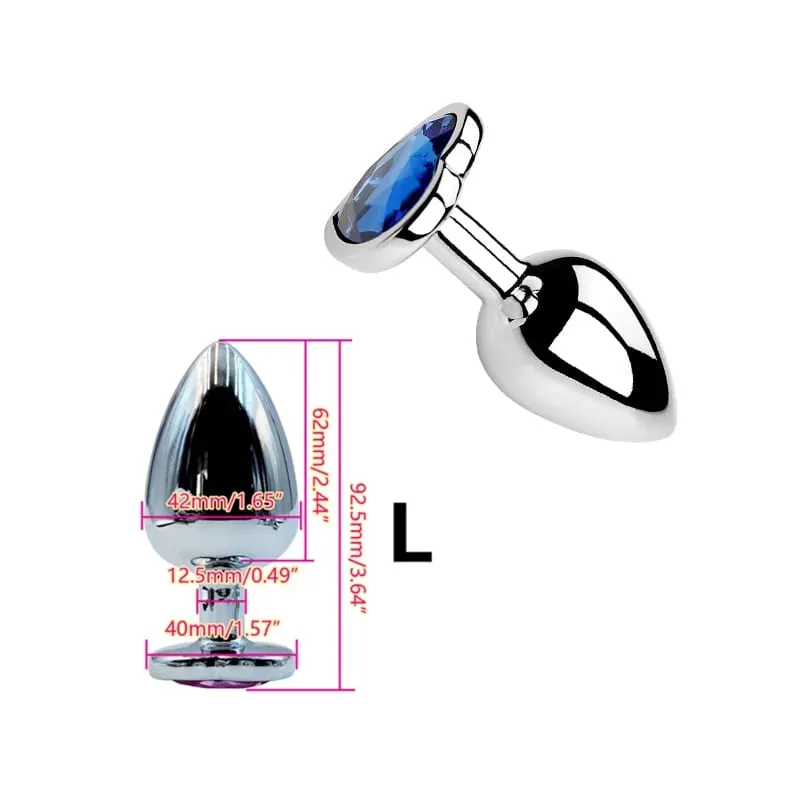 Heart Shaped Metal Anal Plug Butt Plug 6 Colors S/M/L Sizes Unisex Adult Sex Toys for Men Women Anal Massager Pleasure Toy — image 24