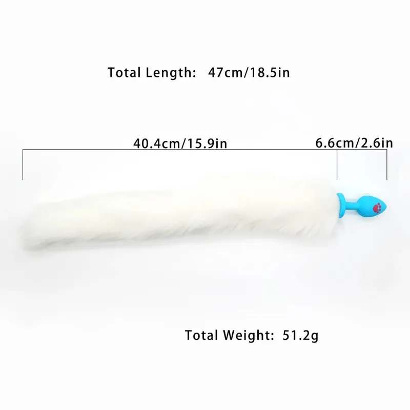 Metal Anal Plug with Long Fluffy Tail – Fox Tail Butt Plug for Cosplay Role Play BDSM Adult Toy — image 25