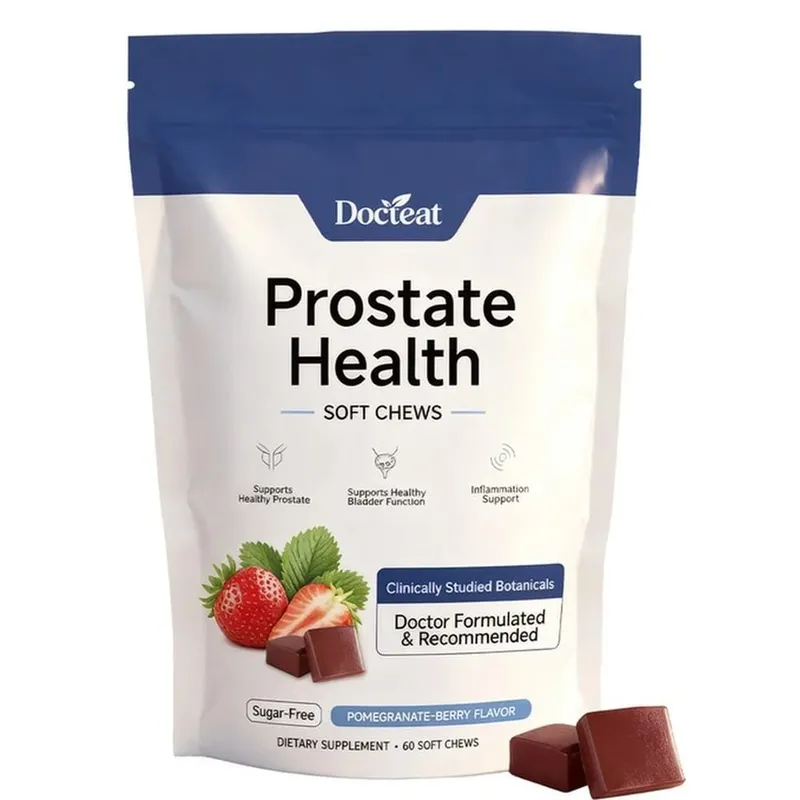 Doceat Prostate Health Soft Chews with Zinc Vitamin C and Plant Sterols Sugar-Free Pomegranate-Berry Flavor 60 Soft Chews — image 9