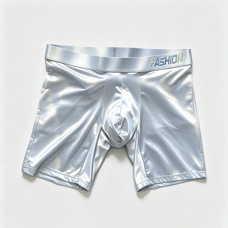 Mens Underwear Boxers Man Solid Slim Ice Silk Extended Leg Boxer Shorts Ropa Middle Waist Sports Panties Male Underpants — image 9