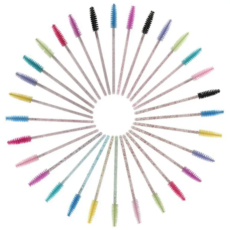 50pcs Crystal Rod Disposable Eyelash Brushes Eyelash Comb Eyebrow Comb Eyelash Curl Spiral Multi purpose Portable Makeup Brush — image 7