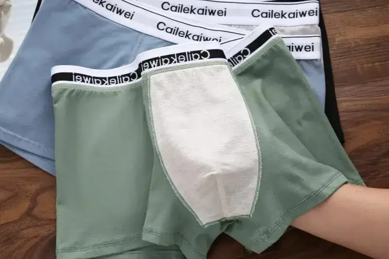 5Pcs/Lot Underwear Man High Quality Pure Cotton Antibacterial Flat-leg Pants Breathable Four-corner Waistband Men's Boxer Briefs — image 6