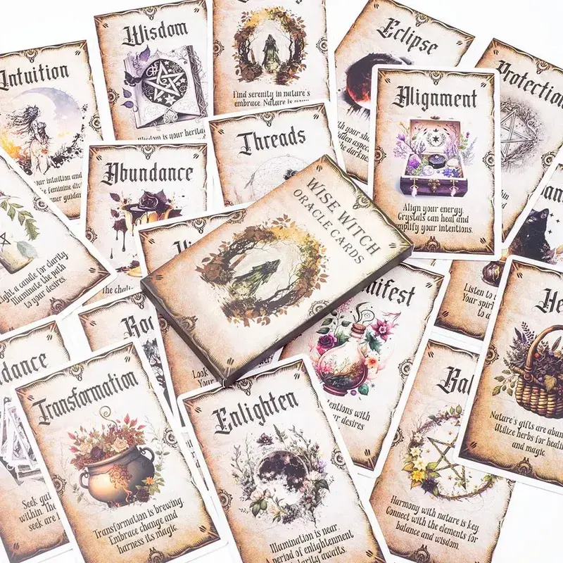 Wise Witch Oracle Cards 20Pcs English Version Fate Divination Tarot Cards FortuneTelling Card Games Party Board Game 12x7cm — image 6
