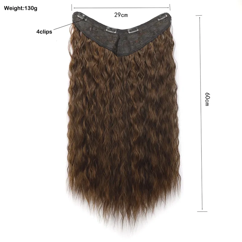 Synthetic Curly Hair Extensions Clip in One Piece 4Clips Deep Wave Long Hairpieces for Women Daily Use Party Hair Accessory — image 3