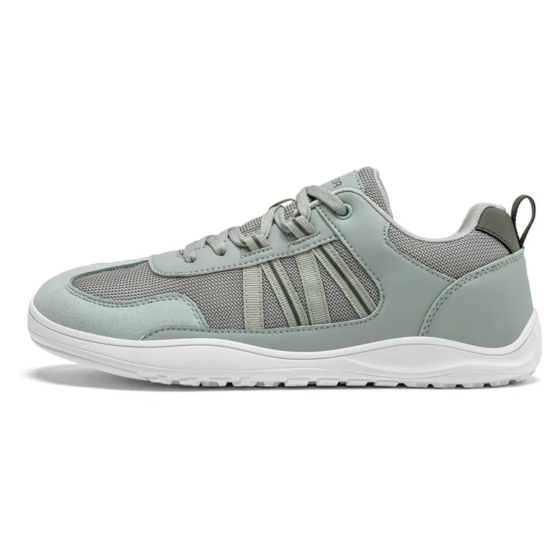 Unisex Wide Toe Shoes Barefoot Zero Drop Minimalist Sneakers Mesh Artificial Leather Patchwork Lace-up Shoes