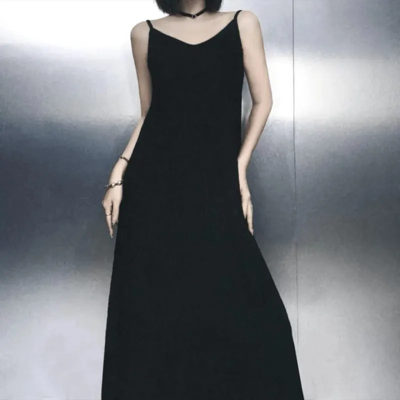 Sweet Summer Plus Size Dress Women Loose Ruffled Sleeveless Long Dress Lazy Style Solid Color High End — image 8