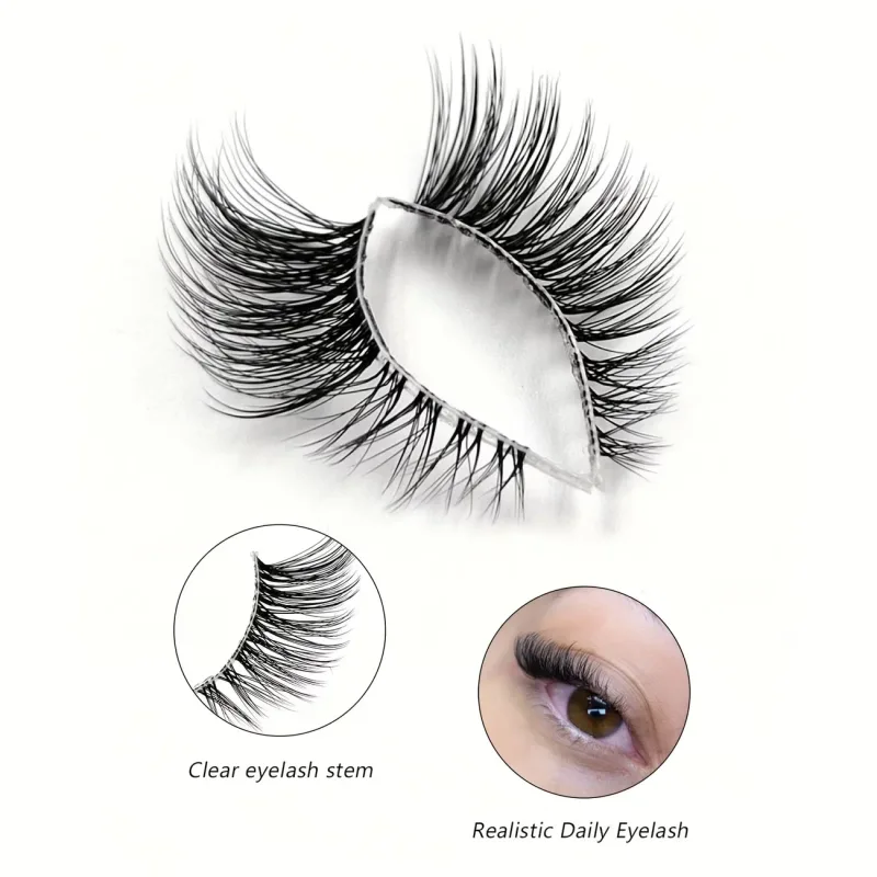 5 Pairs of Strip Half Lashes – Cat-Eye Effect Natural Curl 6-9-12mm Lengths Noticeable Yet Natural Look Enhances Eye Beauty — image 6