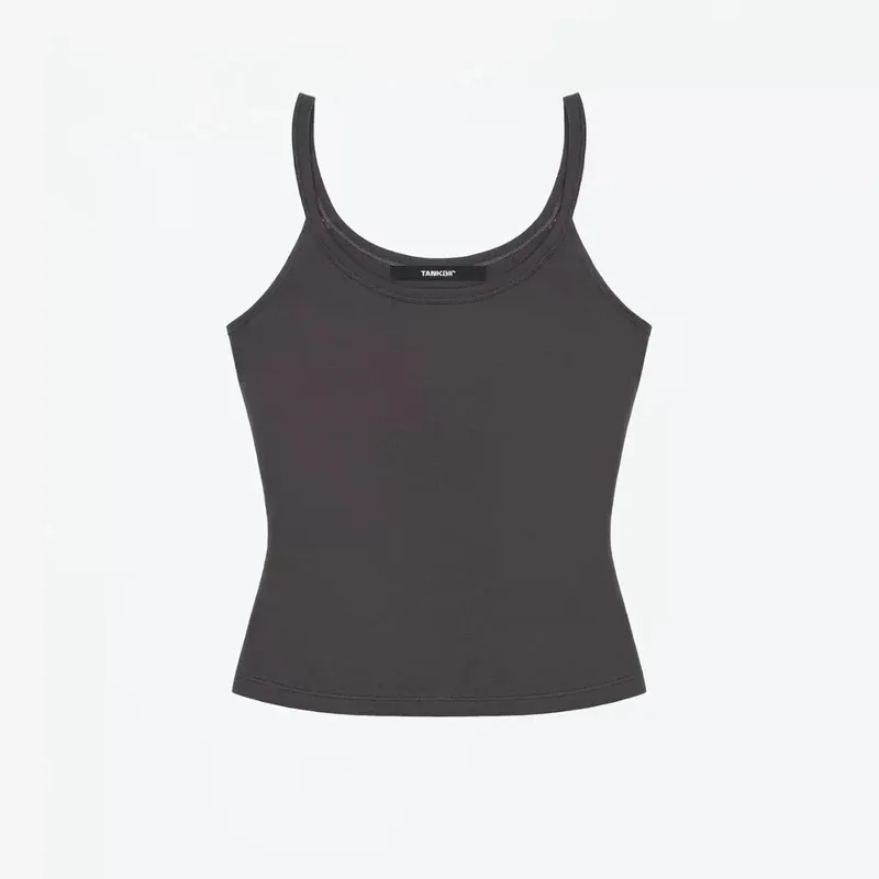 Tank American Style Crew Neck Slim Fit Stretch Basic Crop Top Sweet & Cool Sexy Camisole Vest — image 5