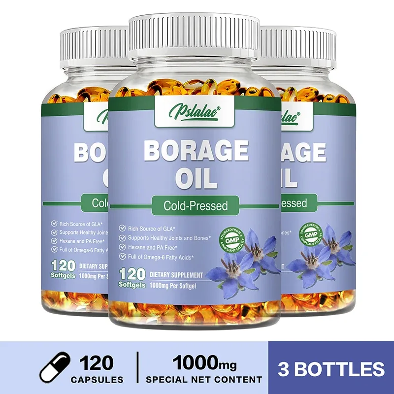 Borage Oil Capsules - Helps Maintain Skin Joint and Bone Health Relieves Cellular Stress and Provides Antioxidant Support — image 8