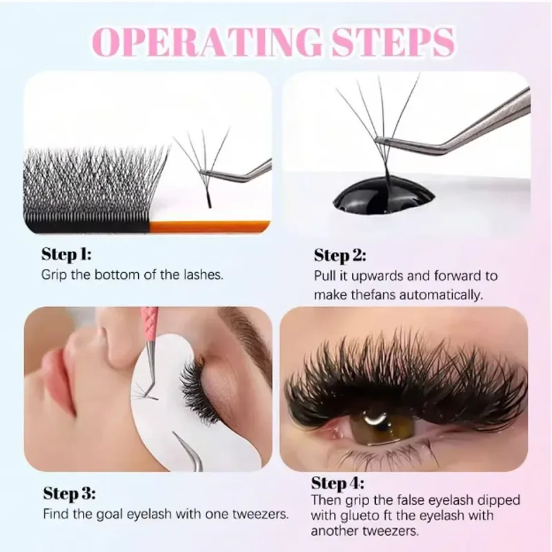 2D 3D 4D 5D W Form Automatisk Blomstrende Premade Fans Øjenvippeforlængelser Naturlige Bløde Individuelle Vipper Makeup Cilia — image 4