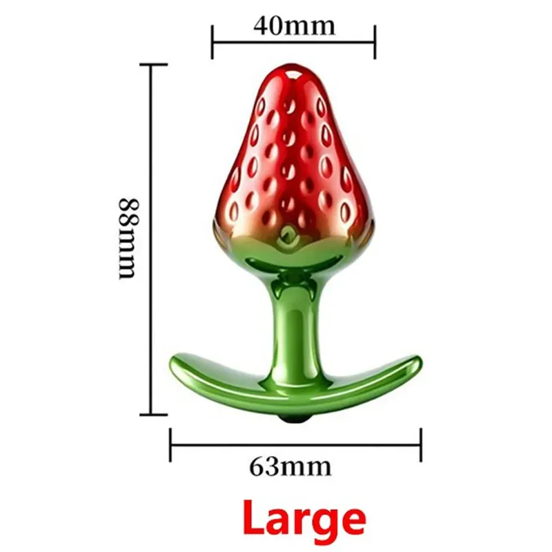 Strawberry Metal Anal Beads Butt Plug Set Small Medium Large Wearable Anal Plug Jewelry Anal Sex Toy For Man Woman — image 9