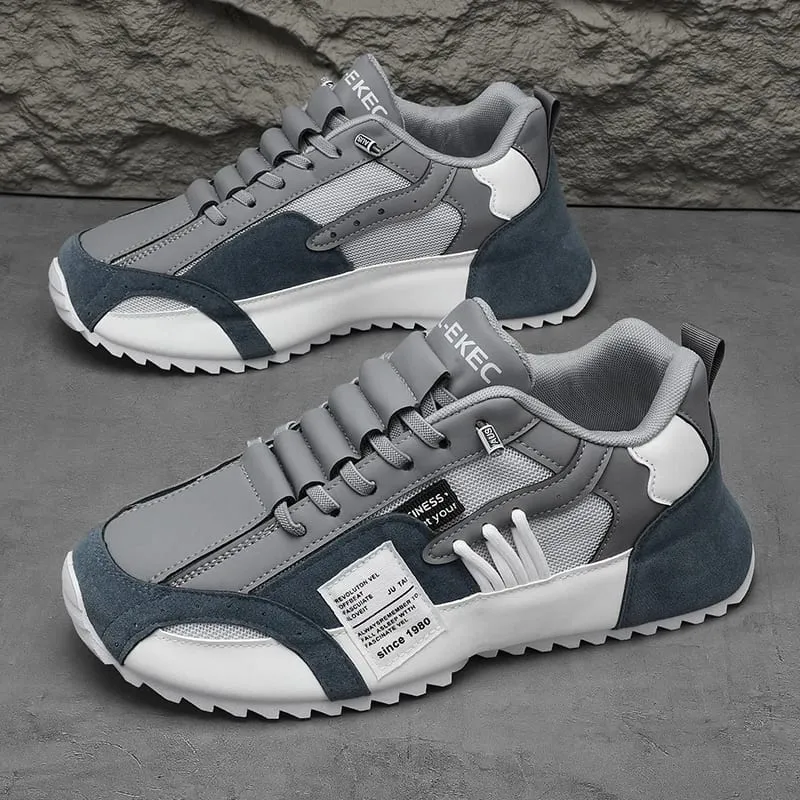 1pair Vintage Style Men'S Breathable Mesh Thick Sole Dad Sneakers - Casual Sports Running Shoes with Lace-Up Closure Faux & Fab — image 7