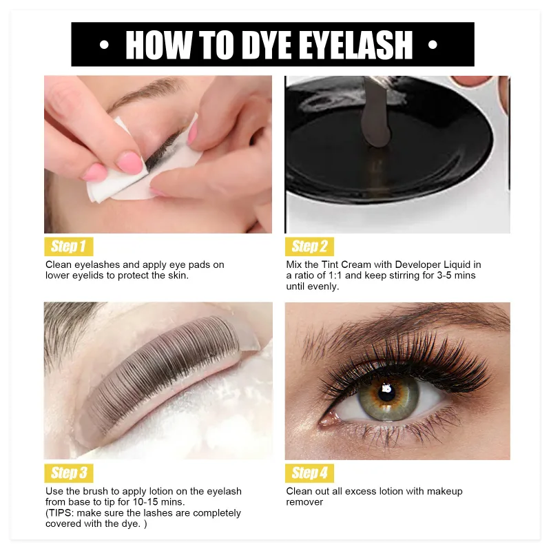 Eelhoe 2-In-1 Eyebrow Eyelash Dyeing Set Lastin Nourishing Eye Care Makeup Lasting Lifting Waterproof Eyelash Thicker Dye Kits