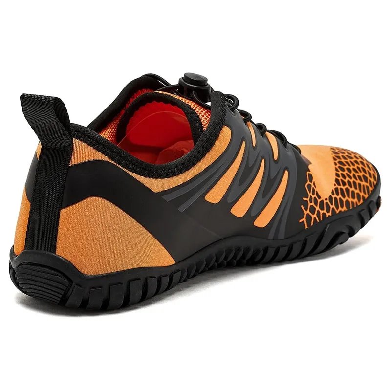 Barfotaskor med bred tå för unisex konstläder Outdoor Walking Sneakers Zero Drop Minimalistiska elastiska bandskor — image 6
