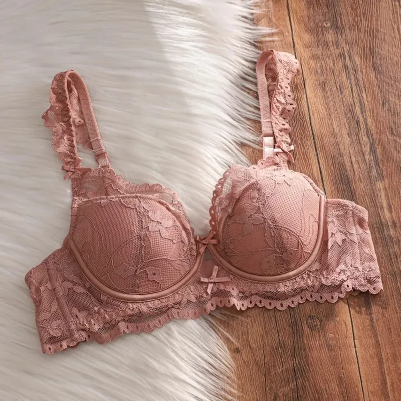 French Lace Lingerie Bra Set Underwire Thin Cup Side Support Anti Sagging Full Bust Friendly Women Underwear 32‑38AB — image 6