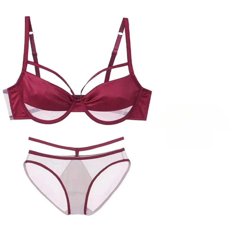 Ladies New Thin Cup Slimming Lingerie Set Soft underwire Push Up Bra Minimizing Effect Gathers Side Bulge Anti Sagging Soft — image 4