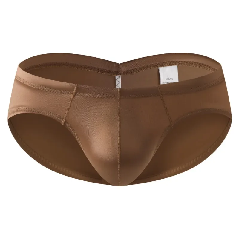 Breathable Low Waist Male Underwear Ice Silk Bulge Pouch Satin Silk Briefs Glossy Shiny Lingerie Men's Triangle Panties Sports — image 2