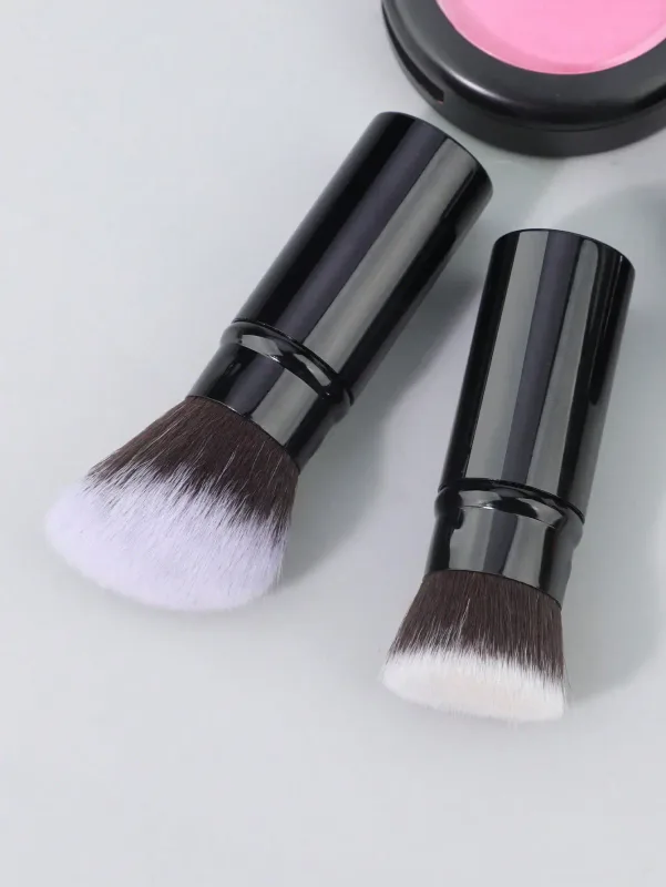 1-2 Telescopic Makeup Brushes Travel Kabuki Foundation Makeup Brushes Facial Blush Brushes Are Used To Mix Liquids Blushes — image 5