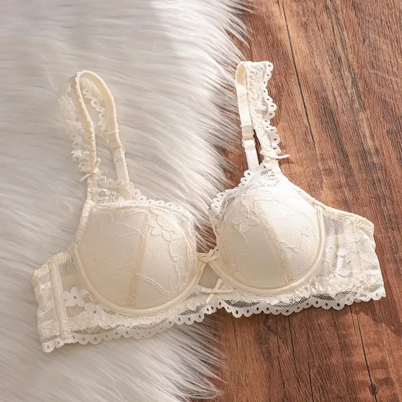 French Lace Lingerie Bra Set Underwire Thin Cup Side Support Anti Sagging Full Bust Friendly Women Underwear 32‑38AB — image 5