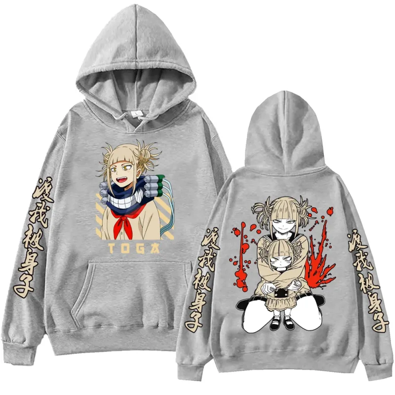 2025 Anime My Hero Academia Himiko Toga Hoodies Harajuku Pullover Tops Man Woman Fans Gift Long sleeve Oversized Sweatshirt — image 5