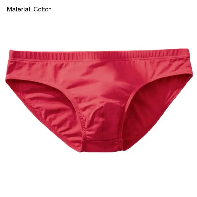 Cotton Briefs Adult Man Briefs Stretchy Breathable Solid Color Male Underwear Low Waist Cotton Underpants Plus Size Men Cotto