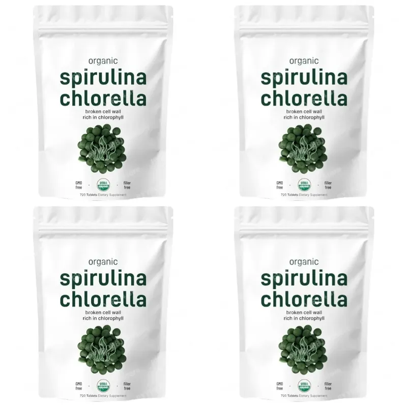Organic Spirulina Chlorella Tablets 3000mg 720 Count Superfood Blend with Vegan Protein Energy Immunity Digestive Support — image 9