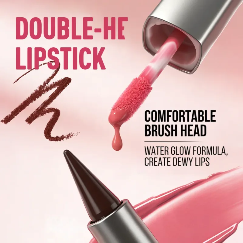 2 σε 1 Lip Liner & Lip Gloss Dual Ended Hydrating Non Stick Lipstick Matte Velvet Outline Crayon με γυαλιστερό γυαλιστερό Lip Glaze — image 3