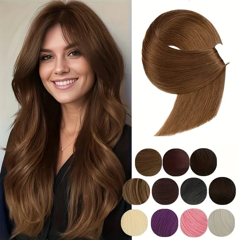 Tape In Bio Synthetic Hair Extensions 10pcs/ lot 24inches Heat Resistant Fiber Straight Seamless PU Skin Weft Tape Ins For Women — image 10