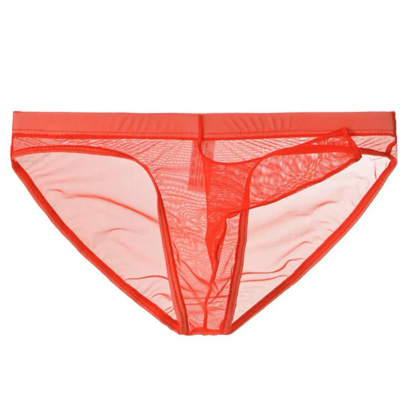 Panlalaking Underwear Mesh Transparent Elephant Nose Briefs Manipis Magaan Mabilis na Dry Mababang Baywang Breathable Panloob — image 3