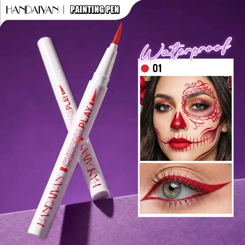 Liquid Eyeliner Pencil Waterproof Quick Drying Painting Pen Long-lasting Colorful Matte Eye Liner Pen Makeup Halloween Cosmetics