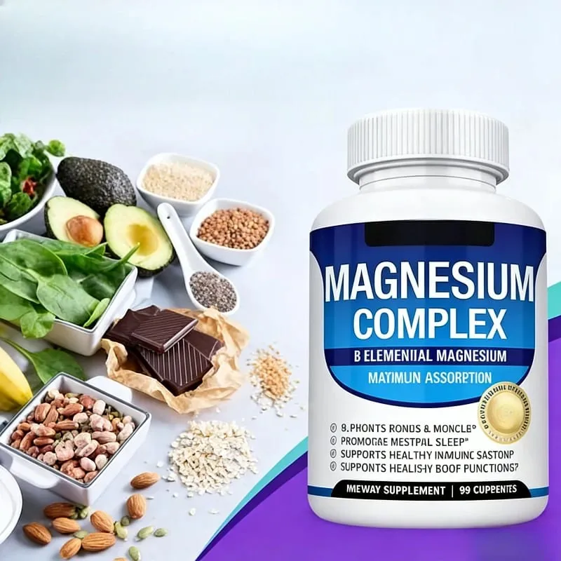 Magnesium Complex Capsule Contain Glycinate Citrate 1000mg and Multiple Magnesium Daily Health Nutrition Supplement 90 Count — image 3