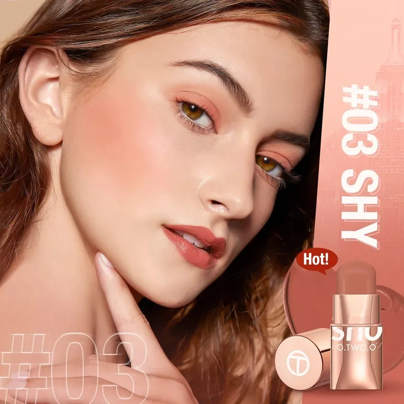O.TWO.O Set 3 pezzi trucco 3 in 1 rossetto fard stick SPF 30PA + cipria fissante viso primer viso base trucco kit cosmetici — image 5