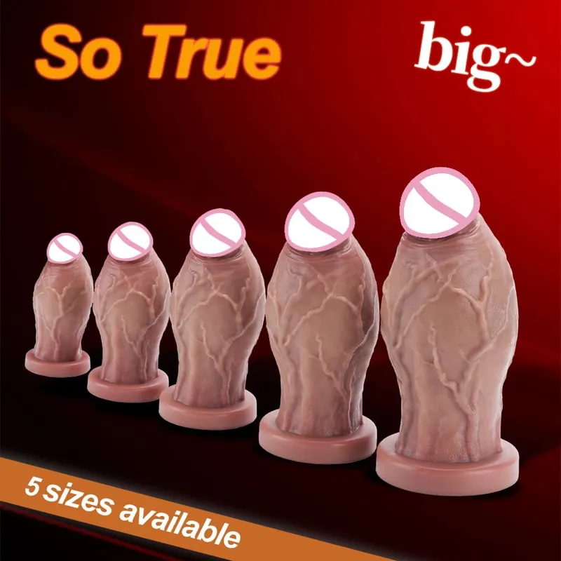 XXL Spuer Bigger Realistic Dildos Thick Silicone Anal Dildo Expander Thick Penis Adult Sex Toys Masturbation Butt Plug — image 6
