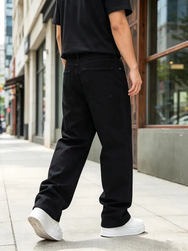 Men Wide Leg Jeans Loose Straight Denim Pants Casual Baggy Trousers Streetwear Hip Hop Daily Wear Fashion Mens Casual Bottoms — image 4