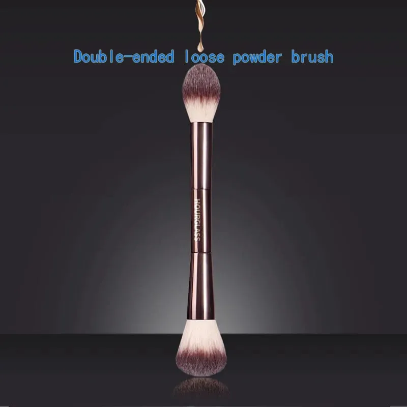 Single Makeup Brush Brown Synthetic Fiber Multi-Functional Powder Blush Brush Full Aluminum Handle Professional Makeup Tool 1 Pc — image 6