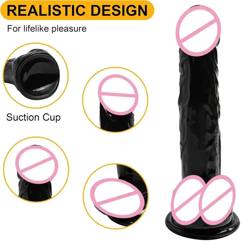 Soft Jelly Dildo Testis Realistic Anal Dildo Penis Suction Cup Male Dick Female Masturbation Fidget Toys Sex Toys for Woman/Gay
