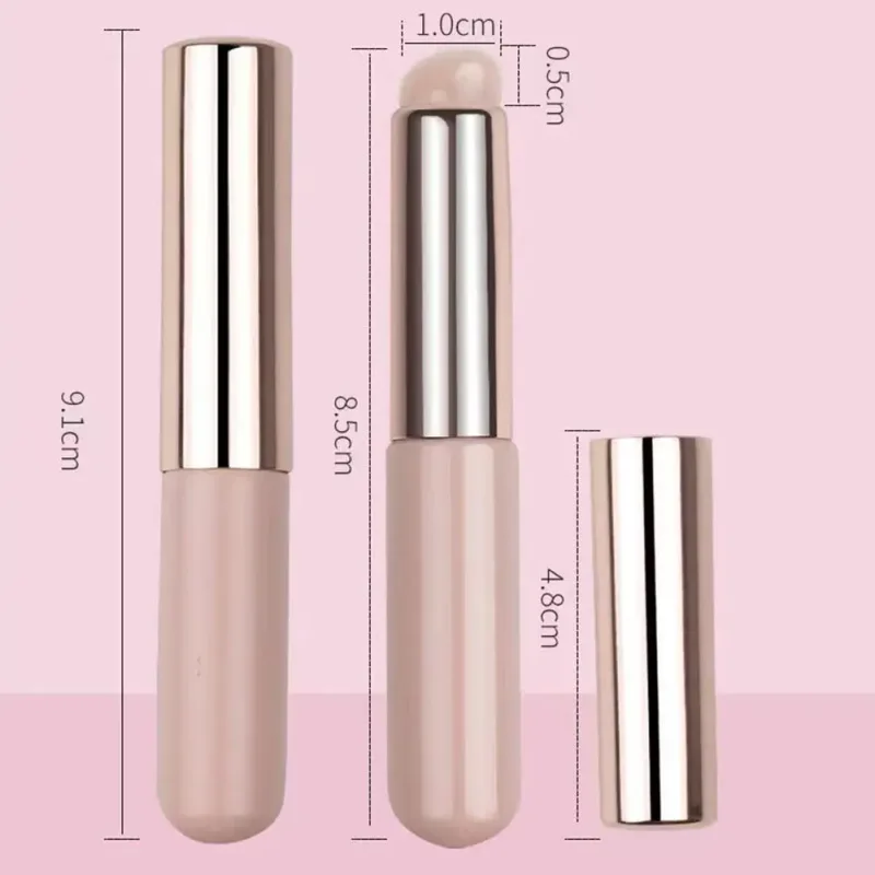 Silicone Lip Brush With Cover Cap Lid Concealer Brush Lipstick & Lip Balm Applicator Soft Lipstick Makeup Brushes Round Head — image 6
