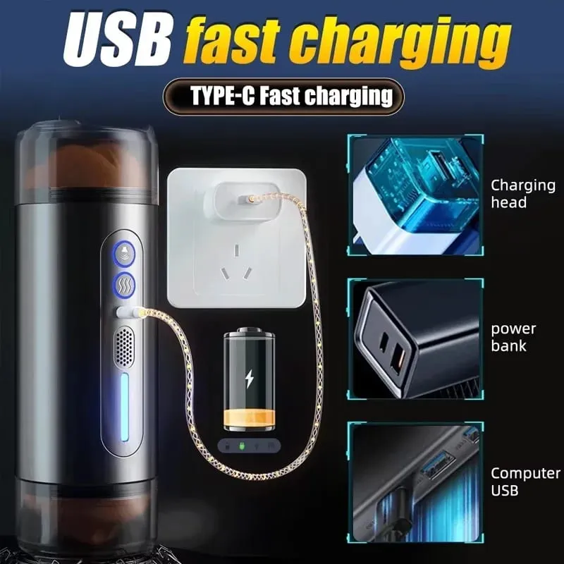 Automatic Male Double-Headed Penetration Realistic Channel Vibrating Deep Throat Vagina Voice Pocket Pussy Sex Toy Supplies 18+ — image 5